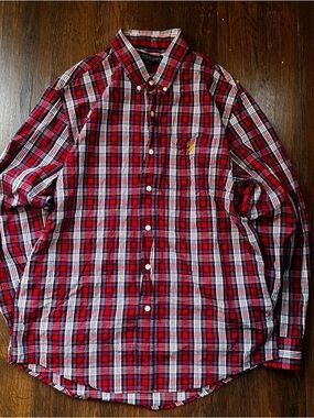U.S. Polo Assn. Red Plaid Button-Down Shirt
